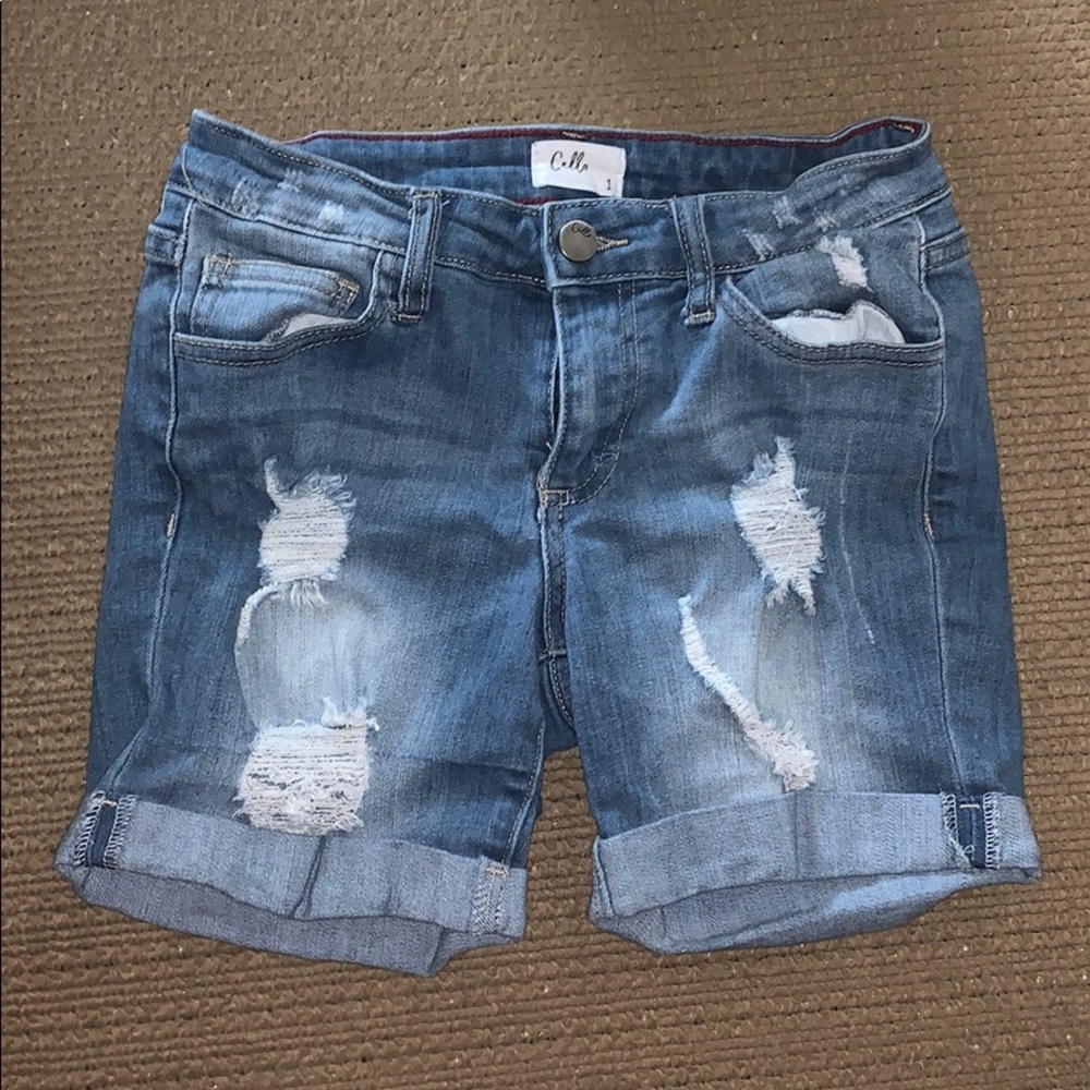 Cute denim cuffed cutoffs